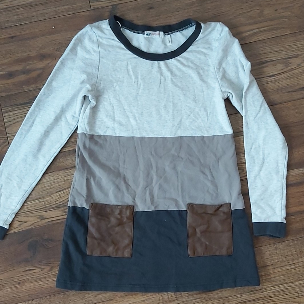 H&M Jersey Knit and Leather Dress Size 10-12